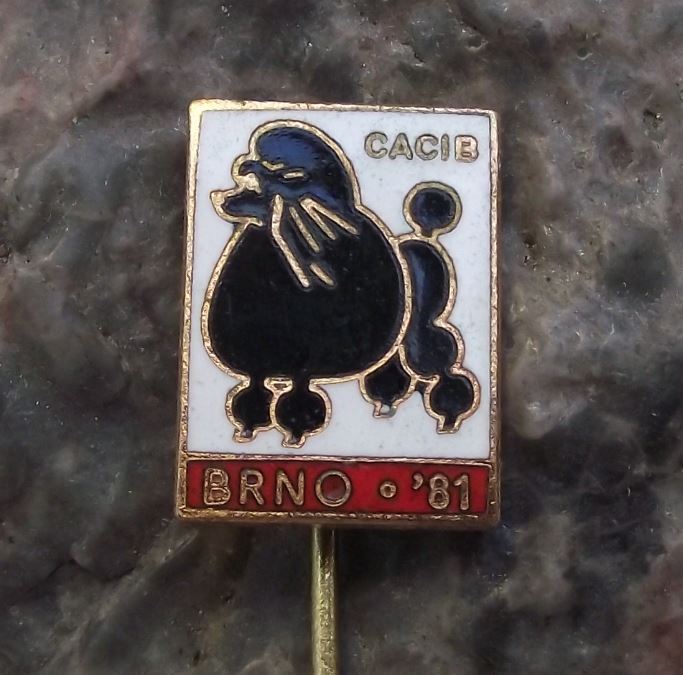 1981 CACIB Poodle Breed World Champion Dog Breeders Show Event Brno Pin Badge - Badgecrazy
