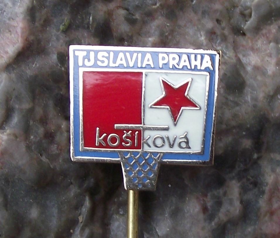 Vintage TJ Slavia Prague Praha Kosikova Czechoslovakia Basketball Club Pin Badge - Badgecrazy