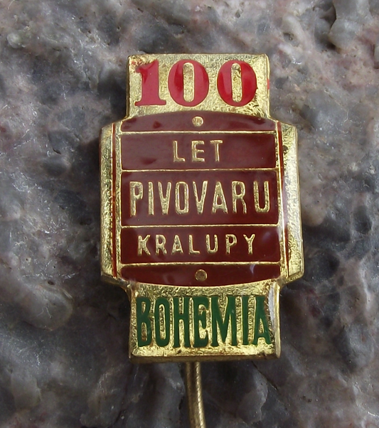 100 Years Pivovar Kralupy Czech Lager Beer Centenary Bohemia Pin Badge
