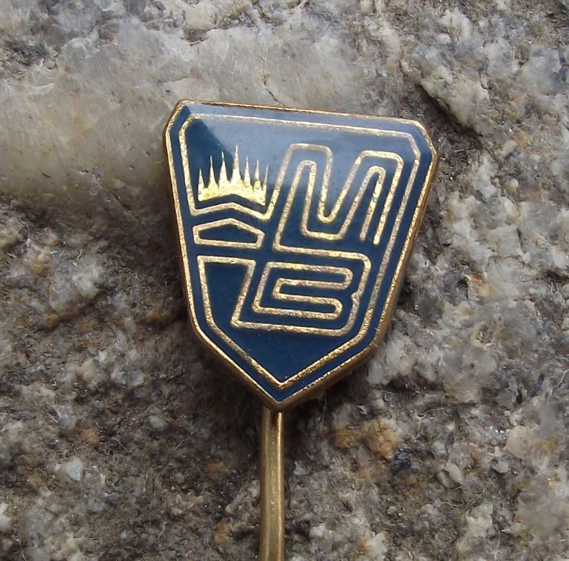 Minerva Boskovice Sewing Machines Czechoslovakia MB Advertising Pin Badge - Badgecrazy