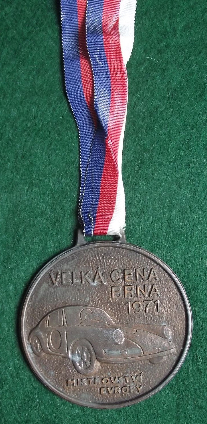 1971 Porsche 911 European Rally Championships Grand Prix Racing Ribbon Medal - Badgecrazy