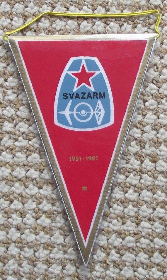 1981 Svazarm Czech Paramilitary Organisation 30th Anniversary Pennant Flag - Badgecrazy