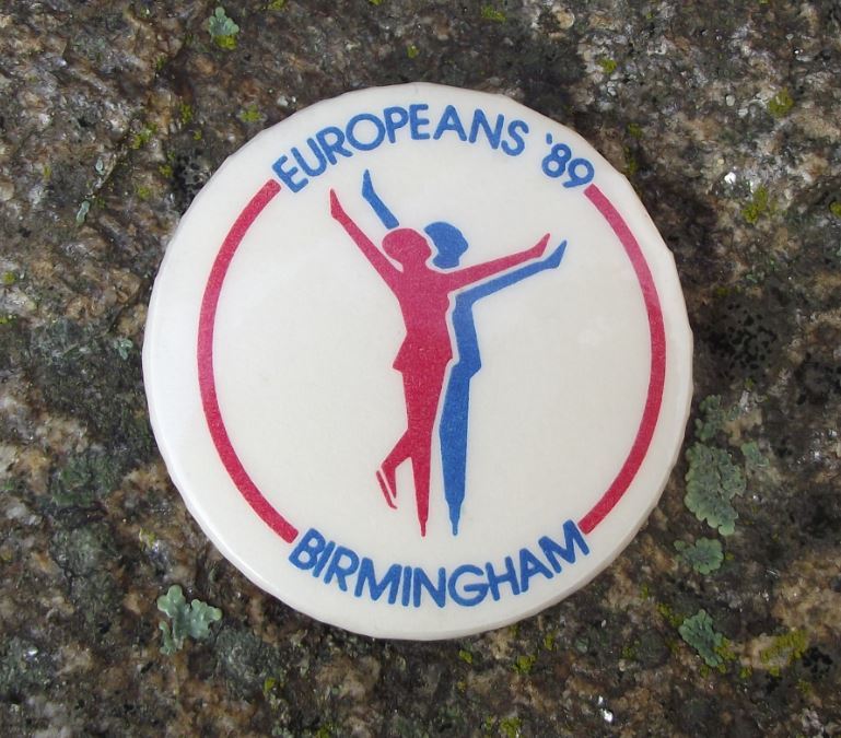 1989 European Championships Birmingham Figure Skating Ice Skate Pin Badge - Badgecrazy