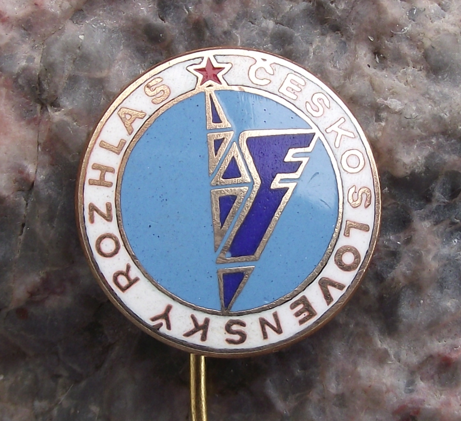 Czech State Broadcasting Company Tower Radio Antenna Transmitter Star Pin Badge - Badgecrazy