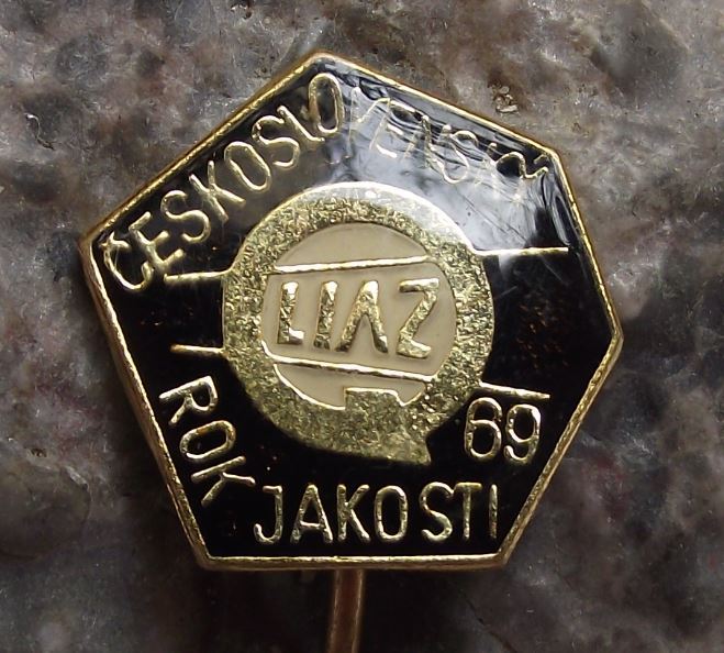 1969 LIAZ Year of Quality Czech Truck & Bus Company Logo Advertising Pin Badge - Badgecrazy