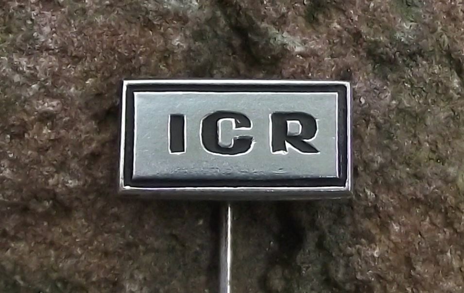 Vintage ICR Initials Logo Company Pin Badge - Badgecrazy
