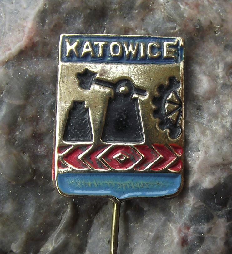 Antique Katowice Polish Poland Heraldic City Crest Coat of Arms Shield Pin Badge - Badgecrazy