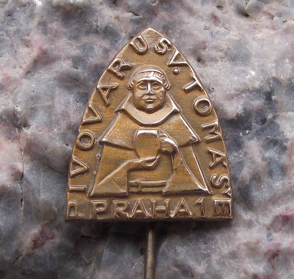 Vintage Prague 1 Pub Bar St Tomas Saint Thomas Monk Beer Brewery Pin Badge - Badgecrazy