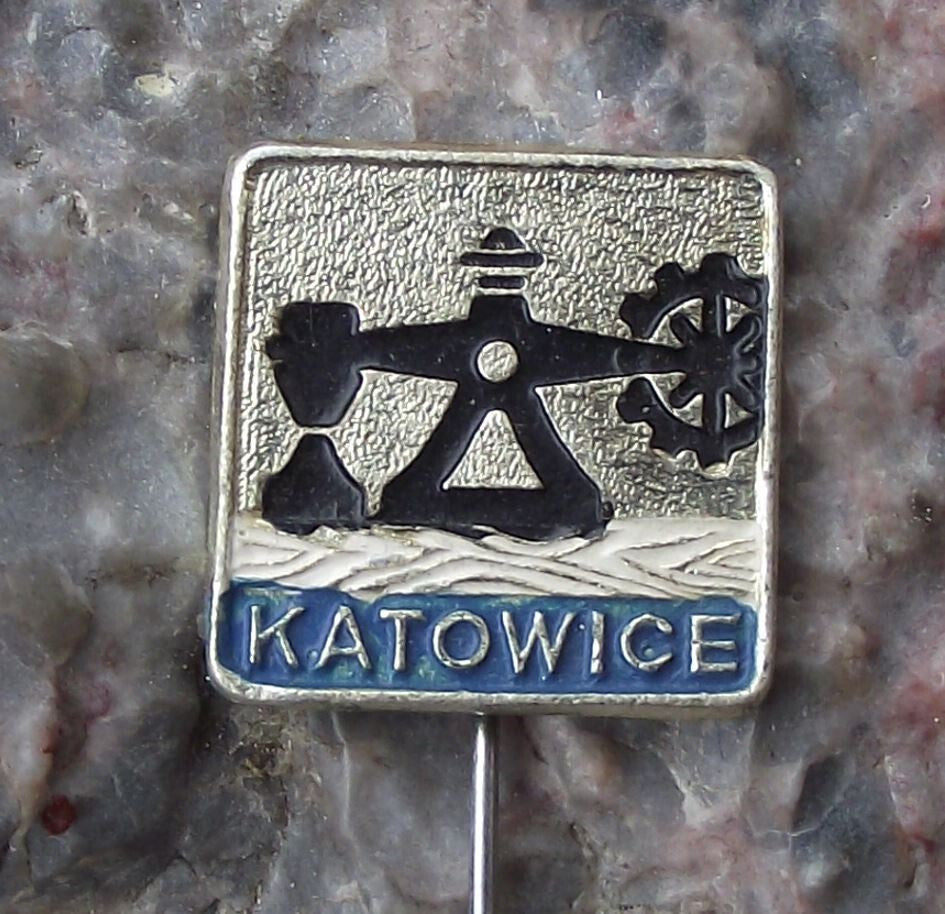Vintage Katowice Polish City Poland Heraldic Crest Coat of Arms Pin Badge - Badgecrazy
