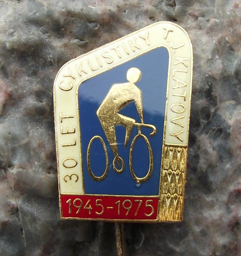 1975 TJ Klatovy Cycling Club Bicycle Racing Team 30th Anniversary Pin Badge - Badgecrazy