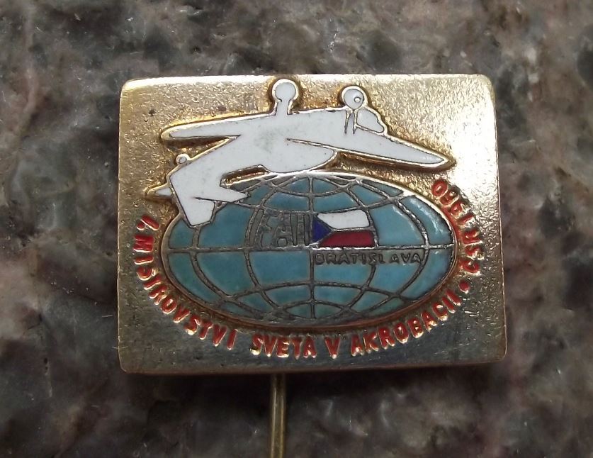 1960 FAI Aerobatic World Championships Czech Stunt Plane Aircraft Pin Badge - Badgecrazy