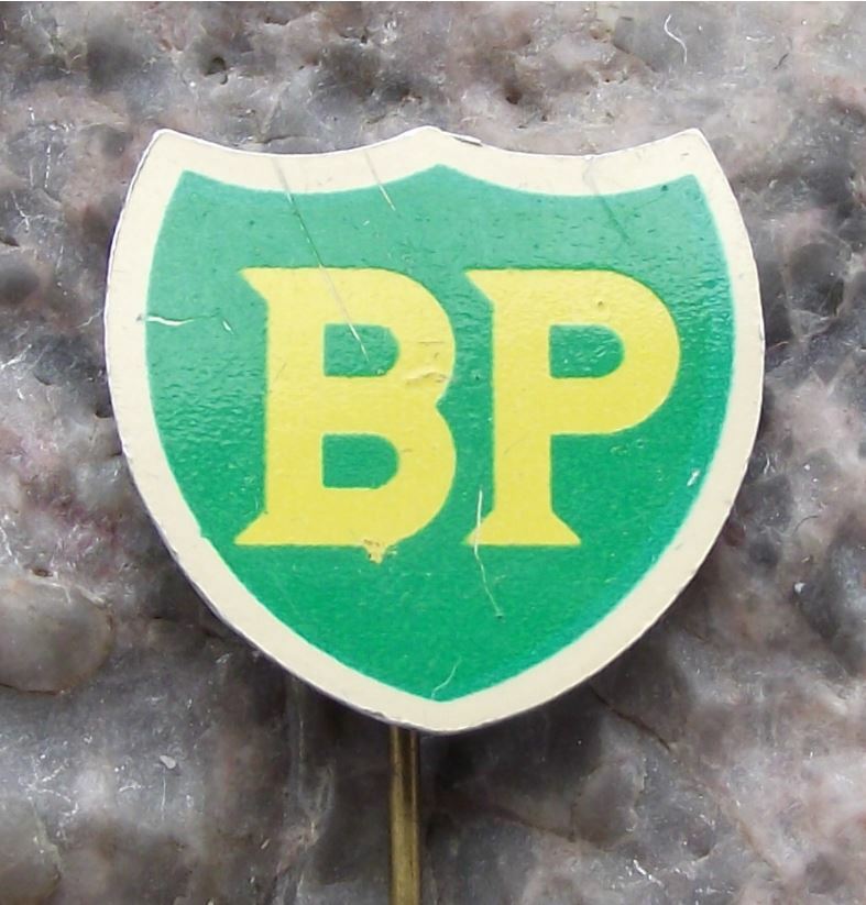 Vintage BP British Petrol Oil Gas Energy Company Vintage Shield Logo Pin Badge - Badgecrazy