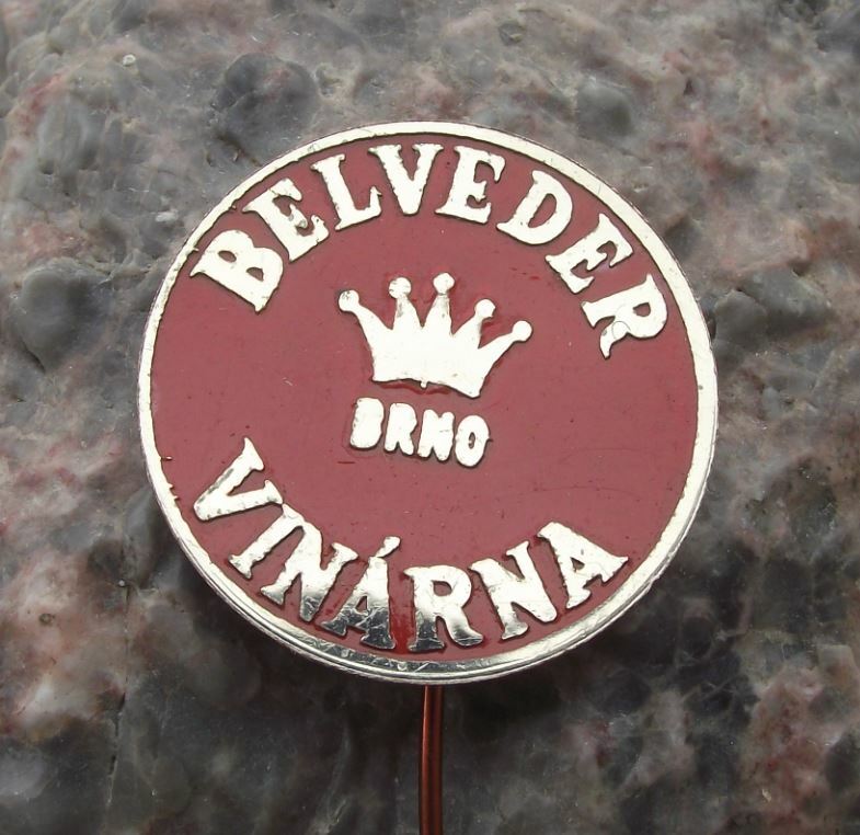 Antique Belveder Vinarna Vineyard Wine Cellar Czech Restaurant Brno Pin Badge - Badgecrazy
