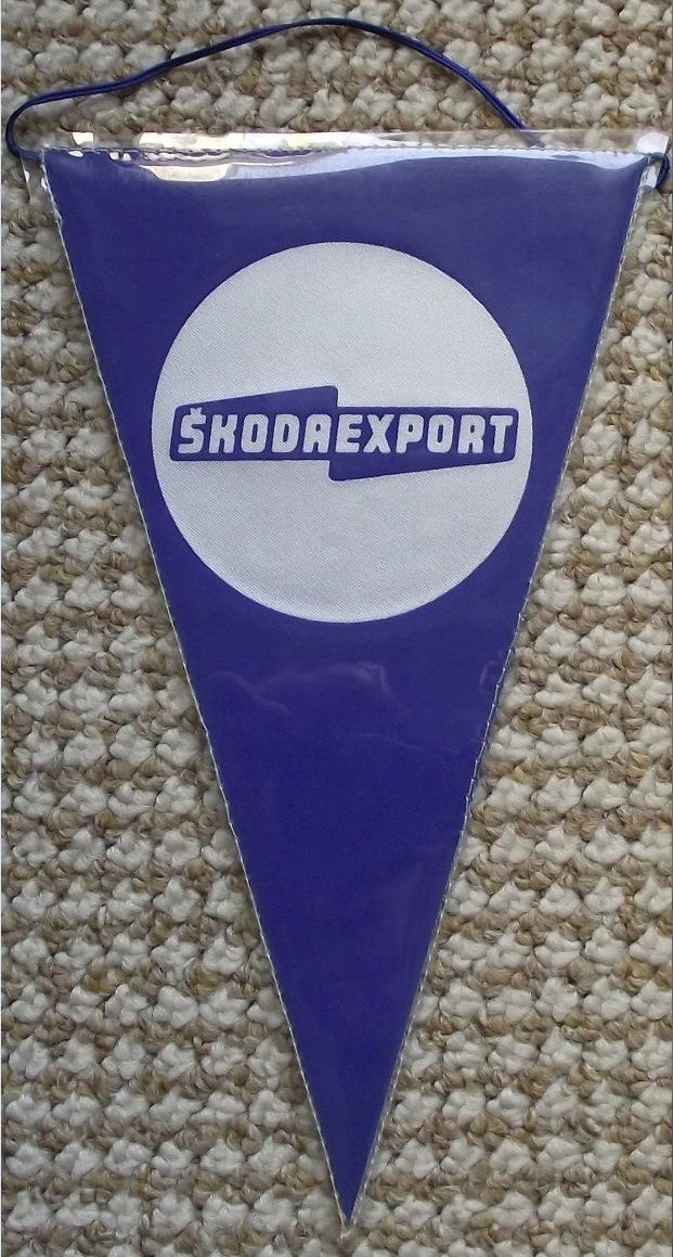 Skoda Export Division Car Automobile & Engineering Firm Factory Pennant Flag - Badgecrazy
