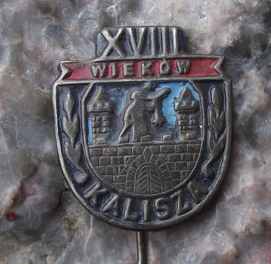 1960 Kalisz Millenium Polish City Poland Heraldic Crest Coat of Arms Pin Badge - Badgecrazy
