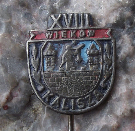 1960 Kalisz Millenium Polish City Poland Heraldic Crest Coat of Arms Pin Badge - Badgecrazy