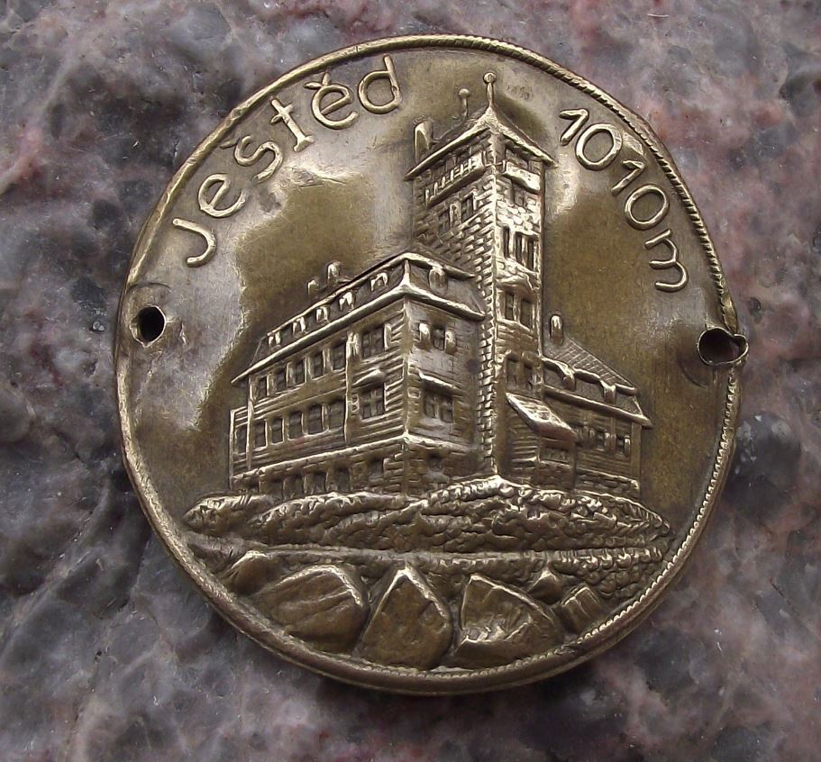 Antique Jested 1010m Czech Mountains Walking Lodge Stick Shield Stocknagel - Badgecrazy