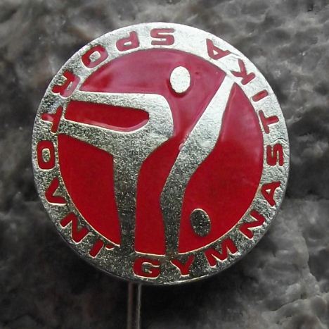 Sports Gymnastics Handstand and Jumping Stag Leap Poses Czech Sports Pin - Badgecrazy