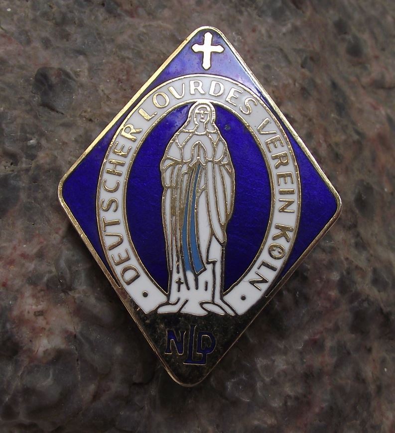 German Lourdes Association of Cologne Germany Christian Pilgrimage Pin Badge - Badgecrazy