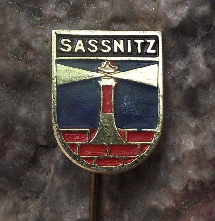 Antique Sassnitz East Germany Heraldic Crest Coat of Arms DDR GDR Pin Badge - Badgecrazy