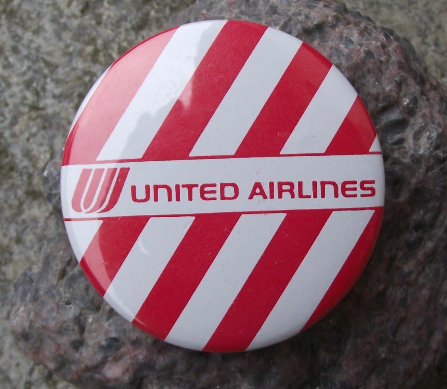 United Passenger Airlines America USA Red White Striped Aviation Pin Badge - Badgecrazy