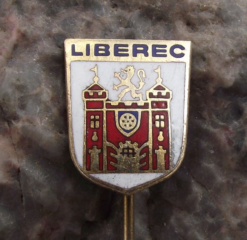 Antique Liberec Reichenberg City Heraldic Crest Tourist Souvenier Pin Badge - Badgecrazy