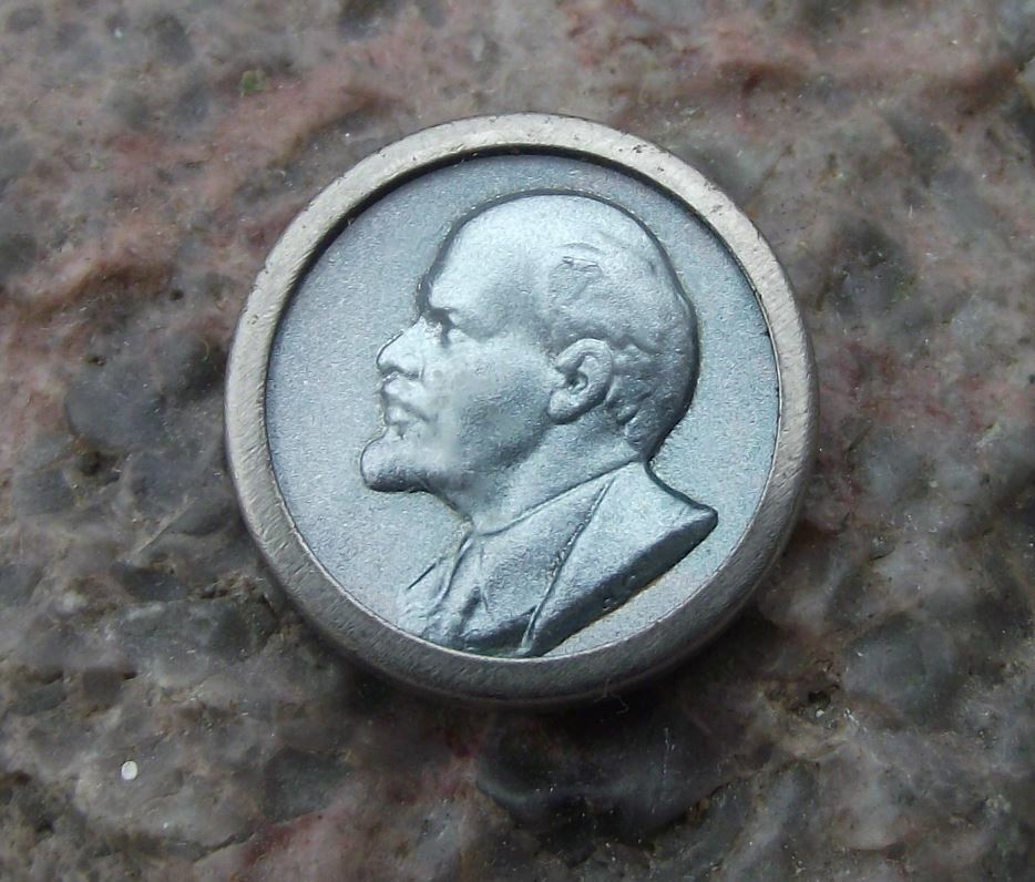 Antique Lenin Soviet Union Russian Premier Leader Communist Silver Pin Badge - Badgecrazy