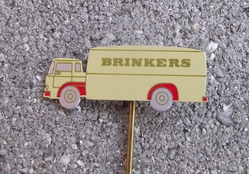 Antique Brinkers Food Holland BV Dutch Chocolate Spread Truck Lorry Pin Badge - Badgecrazy