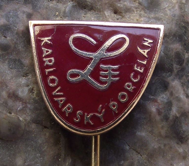 Antique Thun Karlovarsky Czech Porcelan Porcelain Ceramics Factory Pin Badge