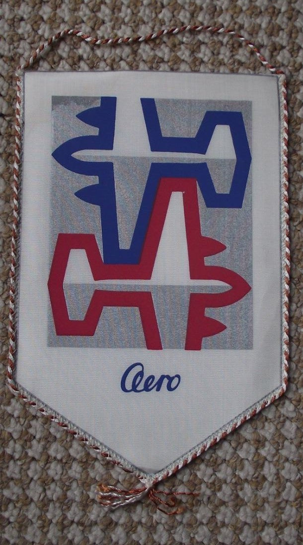 Rare Aero Czech Civil & Military Aviation Aircraft Manufacturer Pennant Flag - Badgecrazy