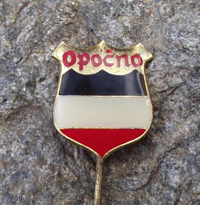 Antique Opocno Czechoslovakia Heraldic Crest Coat of Arms Tourist Pin Badge - Badgecrazy