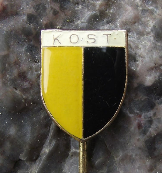 Antique Kost Czechoslovakia Heraldic Crest Coat of Arms Shield Pin Badge - Badgecrazy