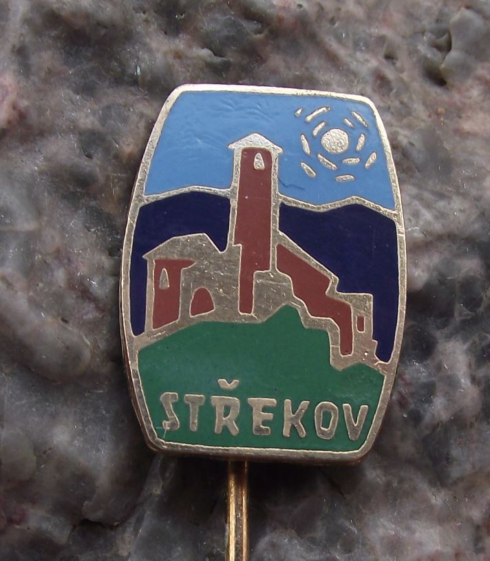 Antique Strekov Schreckenstein Castle River Elbe Goethe Wagner Pin Badge - Badgecrazy