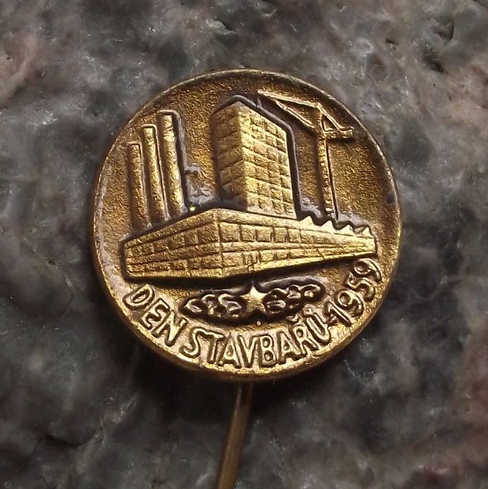 1959 Construction Building Workers Builders Day National Trade Union Pin Badge - Badgecrazy