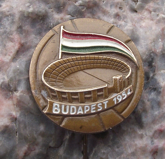 1954 Rare England v Hungary Budapest Nepstadion Football Match Ball Pin Badge