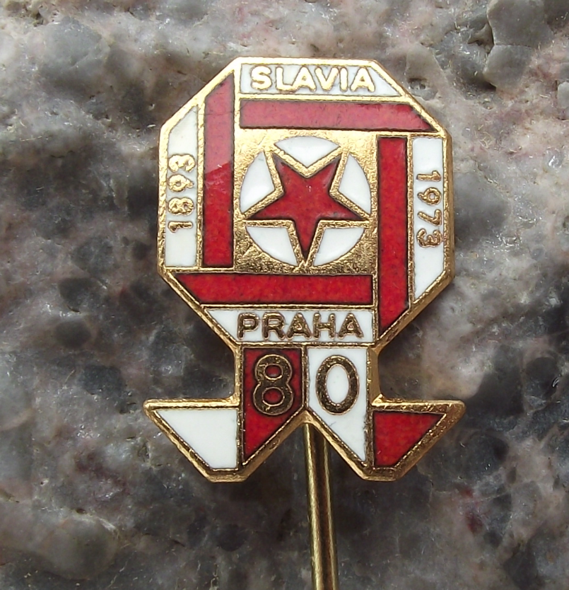 1973 TJ Slavia Prague Praha Football Soccer Club 80th Anniversary Fan Pin Badge - Badgecrazy