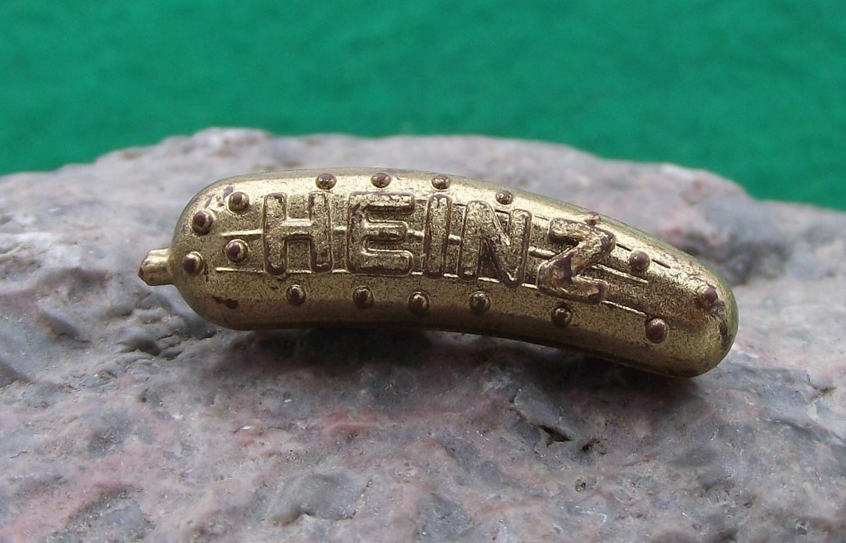 Vintage Heinz Dill Pickle Green Gherkin Food Advertising Pin Badge - Badgecrazy
