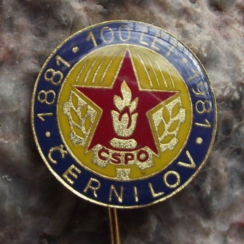 1981 CSPO Czech Fire Service Centenary 100th Anniversary Cernilov Pin Badge - Badgecrazy