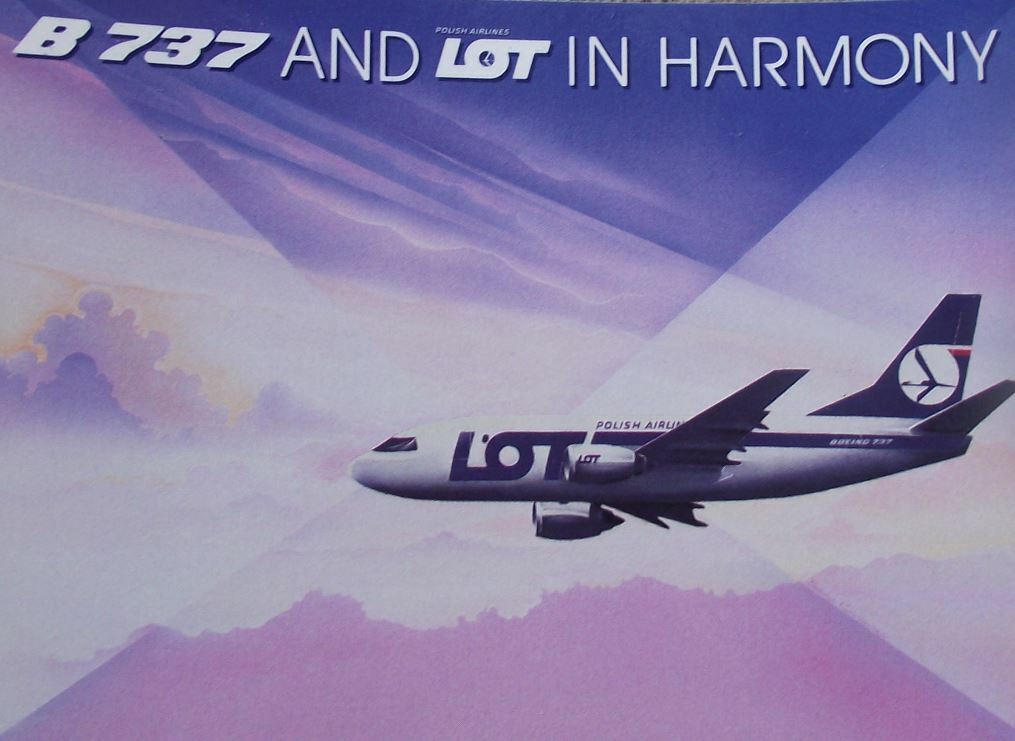 Vintage LOT Polish Airlines Boeing 737 Aircraft Poland Airline Sticker Decal - Badgecrazy