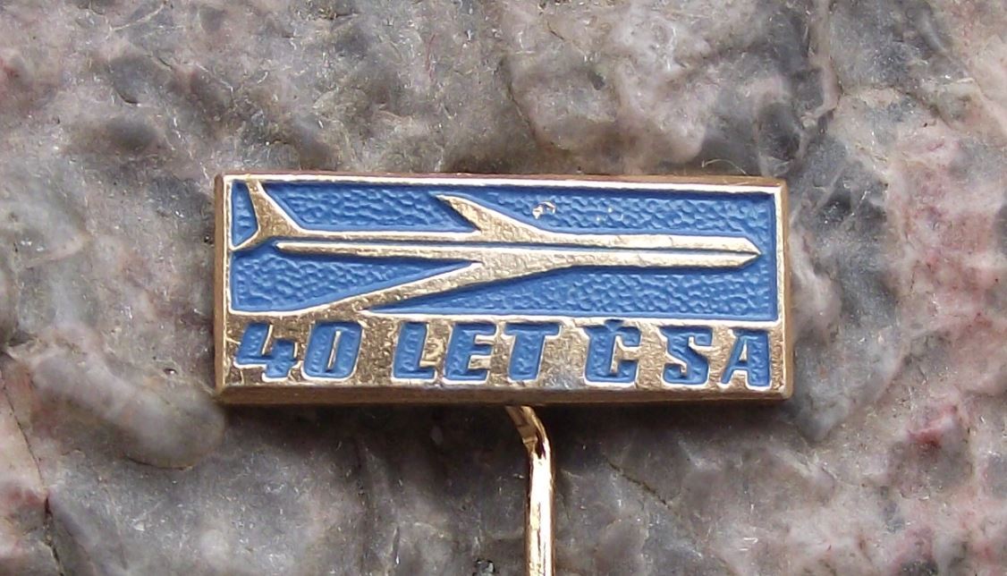 1963 CSA Czechoslovakia Czech Airlines 40th Anniversary Jet Aircraft Pin Badge - Badgecrazy