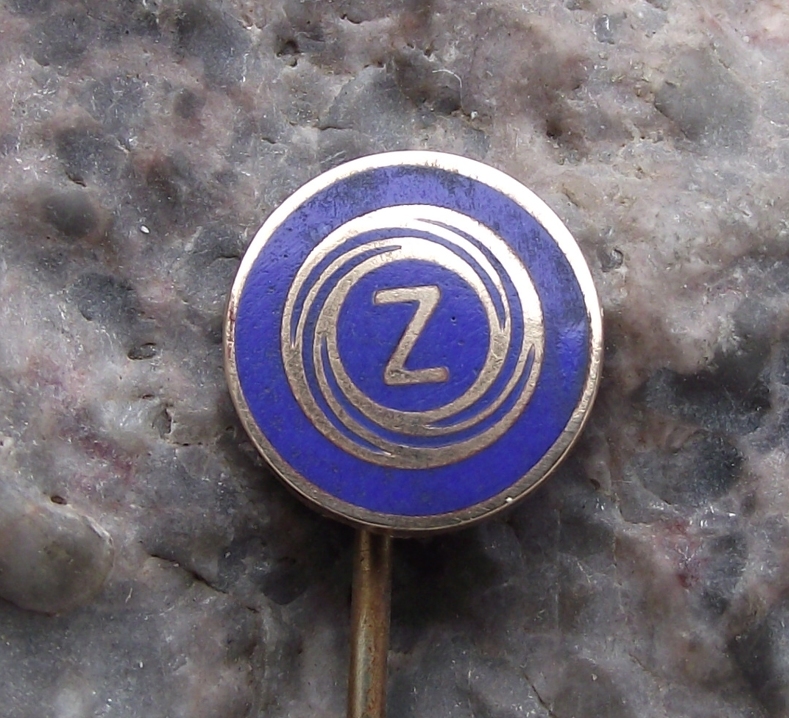 Vintage CZ Weapons Pistols Rifles Gun Factory Czechoslovakia Logo Blue Pin Badge - Badgecrazy