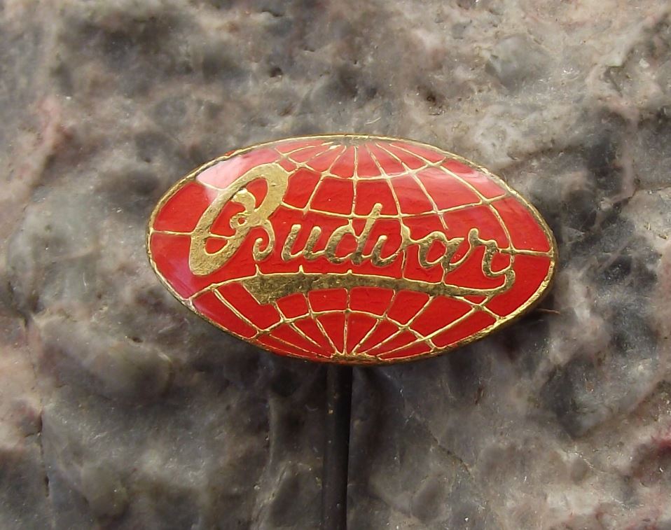 Antique Budvar Czech Budweiser Brewery Pivovar Lager Beer Pin Badge Red - Badgecrazy