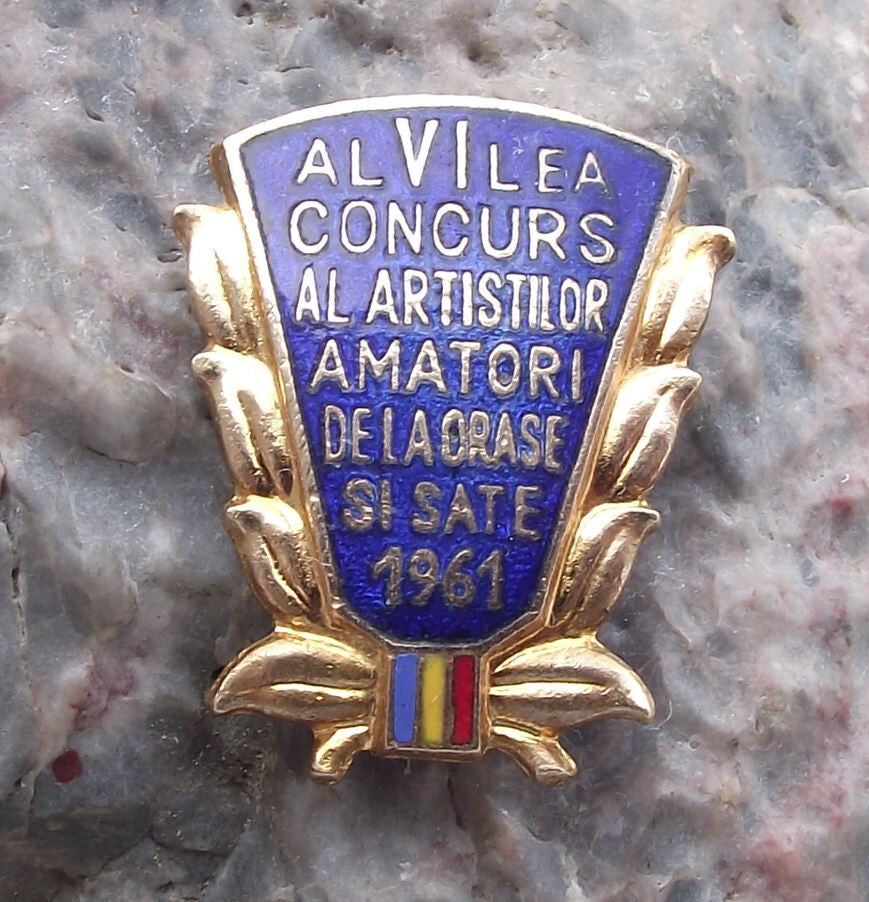 1961 Romania State Championships Art Artist Search Romanian Cultural Pin Badge - Badgecrazy