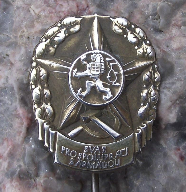 Vintage Svazarm Czechoslovakia Military Army Reserves Lion Star Emblem Pin Badge - Badgecrazy