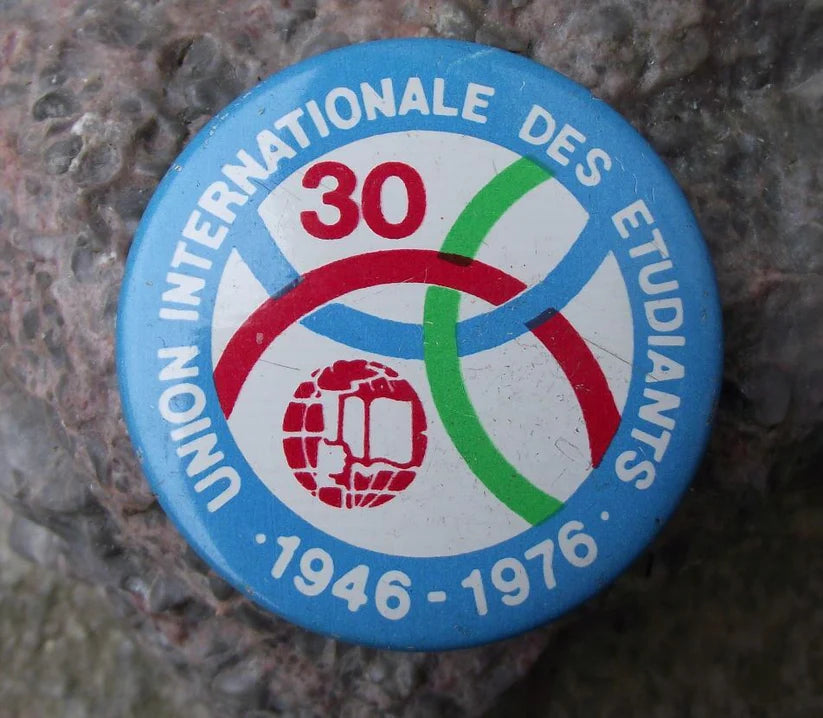 1976 IUS International Students Union 30th Anniversary Pin Badge - Badgecrazy