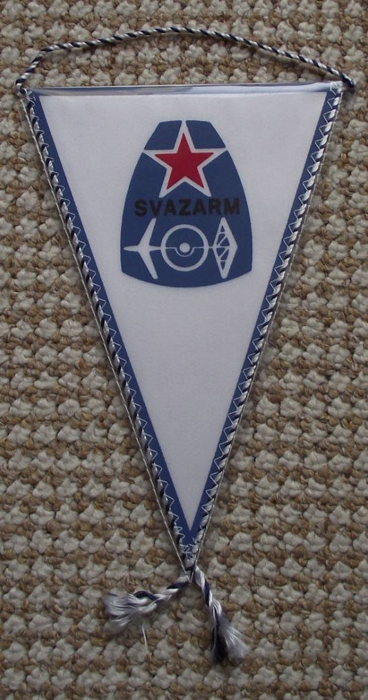 Svazarm Czech Paramilitary Organisation Army Airforce Radio Logo Pennant Flag - Badgecrazy
