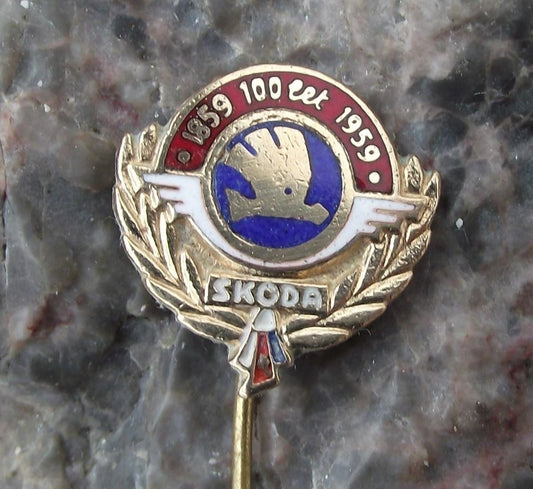 1959 Skoda Autos Cars Automobile Factory Czechoslovakia 100 Years Pin Badge - Badgecrazy