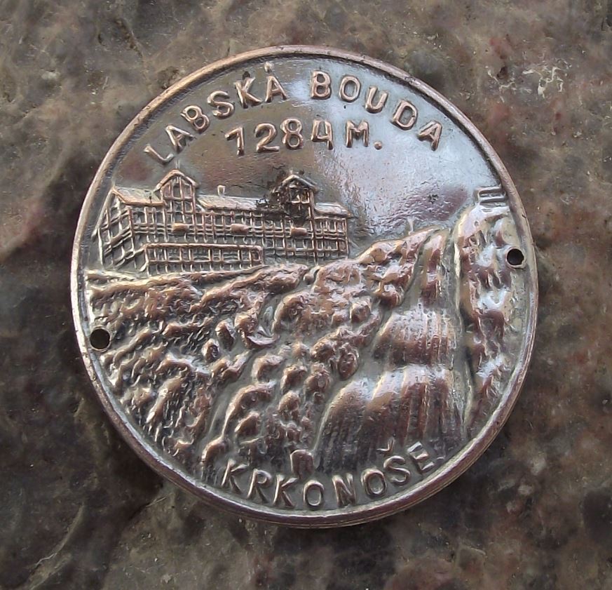 Labska Bouda Krkonose Mountains 1284m Walking Lodge Stick Shield Stocknagel - Badgecrazy