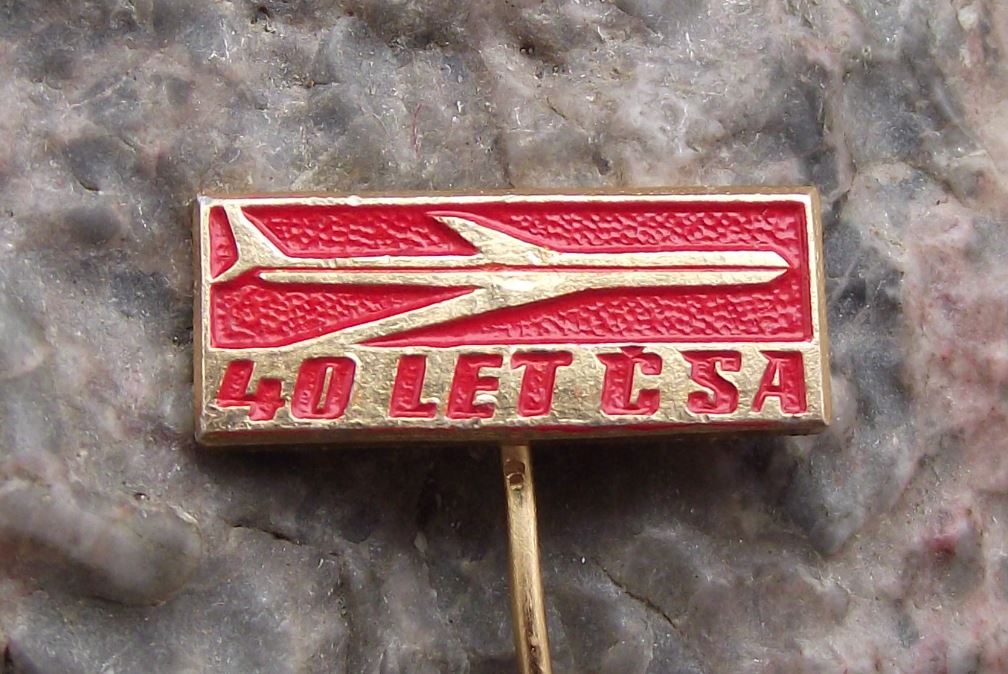 1963 CSA Czechoslovakia Czech Airlines 40th Anniversary Jet Aircraft Pin Badge - Badgecrazy