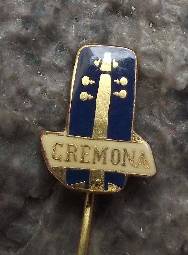Antique Cremona Violins Musical Instruments Violin Advertising Pin Badge - Badgecrazy